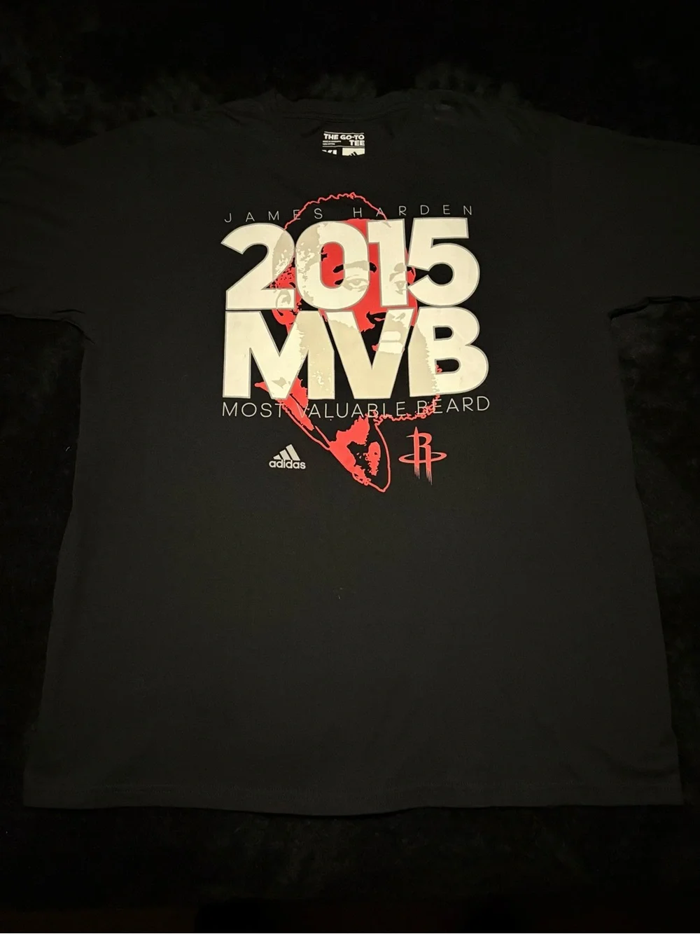 Houston Rockets Adidas James Harden 2015 MVB most valuable beard tee XL 30x23